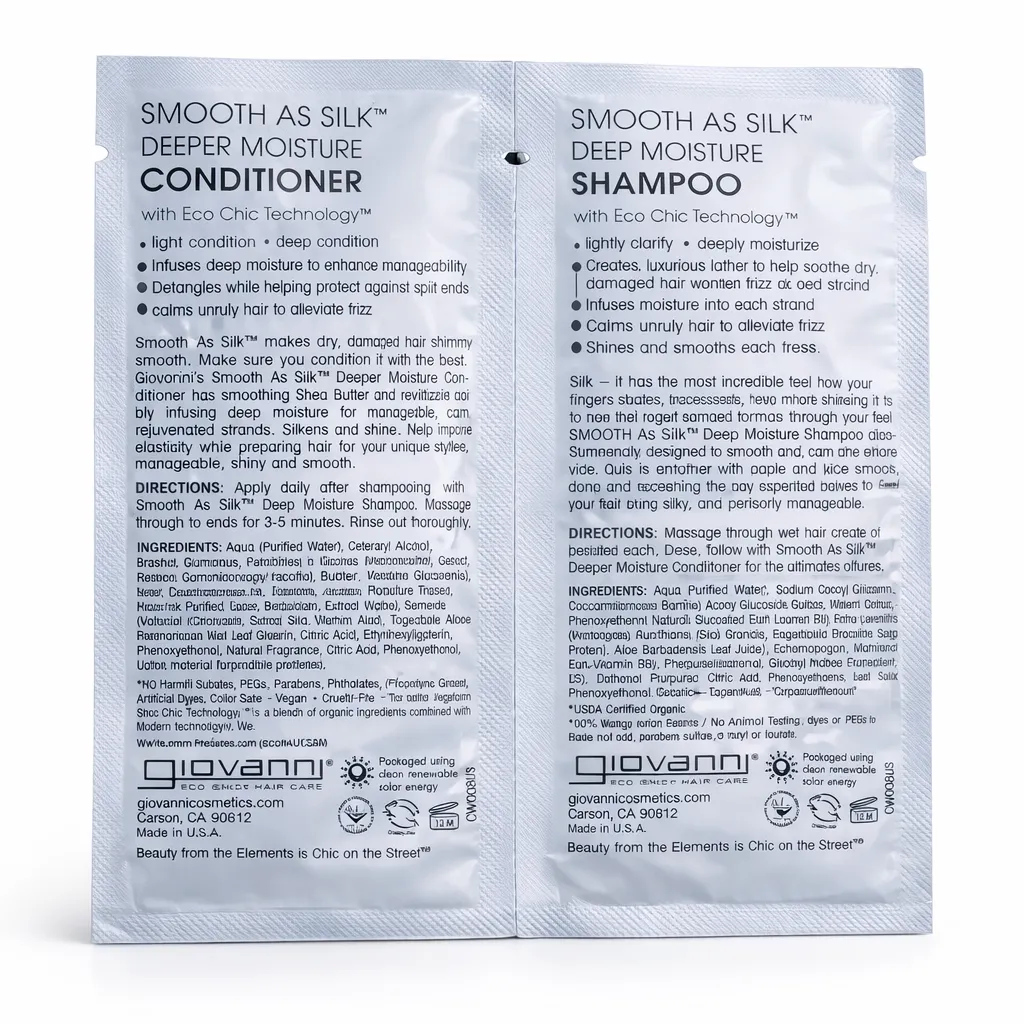 Muestra Giovanni Eco Chic Smooth As Silk Acondicionador Y Shampoo 14.8ml - 1